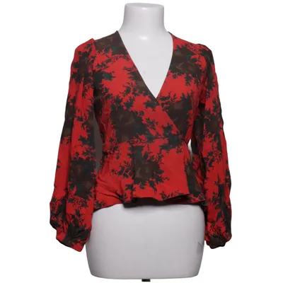 Blouse portefeuille (Rouge, Multicolore) de Ganni Viscose