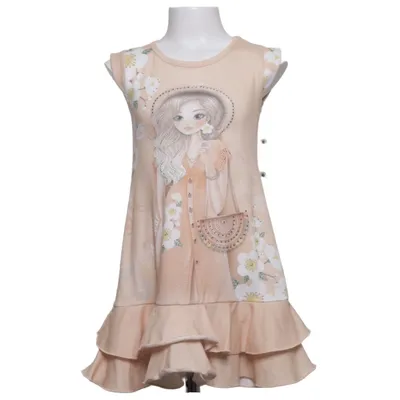 Jurk (Beige, Meerkleurig) van Moonstar Elastaan, Polyester