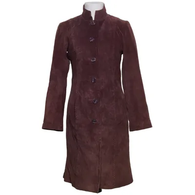 Leren jas (Bruin) van Brigitte von Boch Leer, Viscose