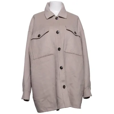 Skjortejakke (Beige) fra Samsa Collection Polyester, Uld