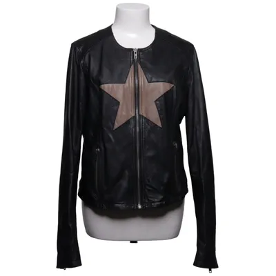 Läderjacka (Svart, Beige) från Saint Tropez Bomull, Skinn, Polyester