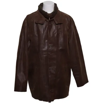 Leren jack (Bruin) van JCC Collection Acryl, Leer, Polyester
