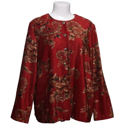 Jacket (Red, Brown, Multicolored) from Alfred Dunner Cotton, Viscose