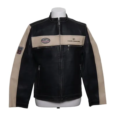 Leather jacket (Black, Beige) from Tom Tailor Leather, Polyester