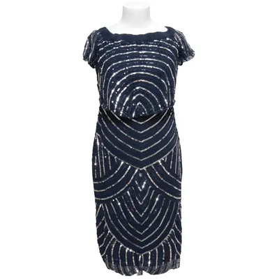 Robe de cocktail (Bleu, Argent) de Maya Deluxe Polyester