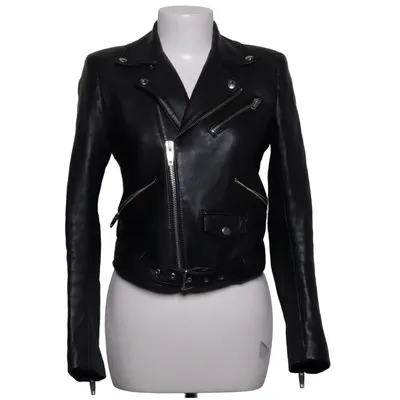 Bikerjacke (Schwarz) von The Kooples Acetat, Leder