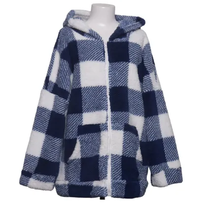 Sweat à capuche (Bleu, Blanc) de Shein Curve Polyester