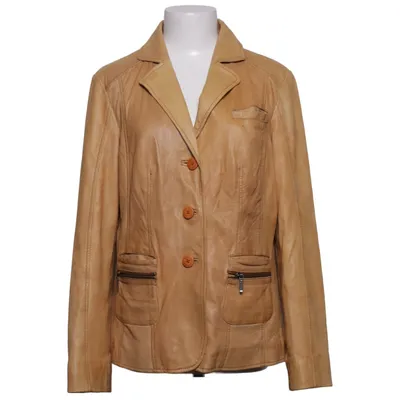 Leren jack (Beige) van Chevirex Leer
