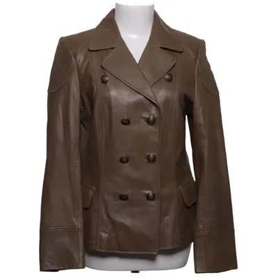 Læderblazer (Brun) fra Elégance Læder, Polyester