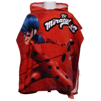 Cape de bain (Rouge, Noir, Bleu) de Miraculous Coton