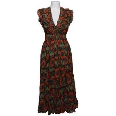Maxi dress (Green, Orange, Multicolored) from Ulla Johnson Cotton, Metallic fiber, Polyester, Viscose