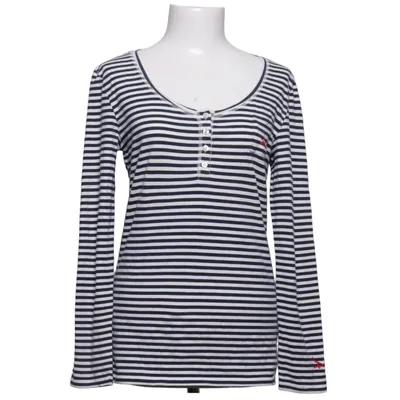 Langærmet t-shirt (Hvid, Blå) fra Sansibar Bomuld, Elastan