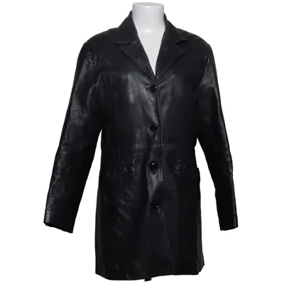 Leren jas (Zwart) van Auluna Leather Company Leer, Polyester