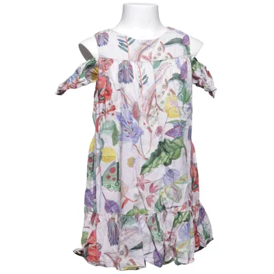 Jurk (Wit, Meerkleurig) van Michelle Morin x H&M Katoen, Viscose
