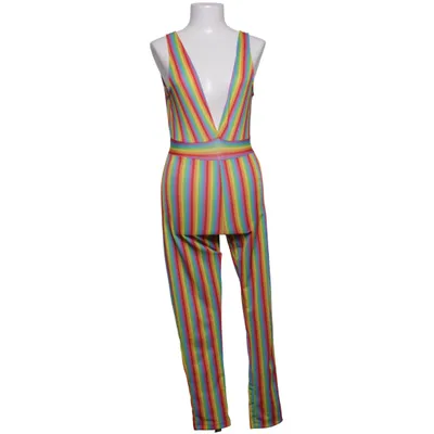 Jumpsuit (Ace, Club Exx jumpsuit, Club Exx romper, rainbow jumpsuit, rainbow bodysuit, rainbow romper, festival outfit, rave outfit, EDM fashion, pride outfit, Pride clothing, rainbow fashion, colorful jumpsuit, striped jumpsuit, deep V jumpsuit, sleeveless jumpsuit, bodycon jumpsuit, festival clothing, techno outfit, clubwear, dancewear, stage outfit, drag fashion, statement outfit, bold fashion, Y2K fashion, retro style, disco outfit, carnival costume, party outfit, Coachella style, Burning Man outfit, TikTok fashion, viral fashion, Instagram style, aesthetic fashion, unique designer, rare Club Exx, alternative fashion, women's fashion, size M, eye catching, rainbow stripes, festival style, music festival, pride parade, colorful clothing, standout look, fashion trend, gift idea, collector fashion, ravewear.) van Club Exx Polyester