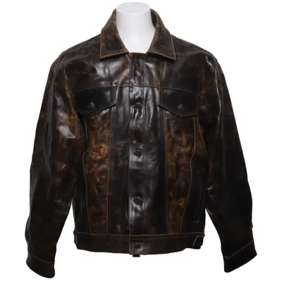 Veste en cuir (Marron) de Stars & Stripes Cuir