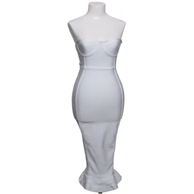 Klänning (Vit) från PrettyLittleThing Elastan, Polyester