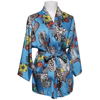 Wrap blouse (Blue, Multicolored) from Code Polyester