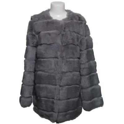 Veste en fourrure (Gris) de Meotine Polyester, Fourrure de lapin