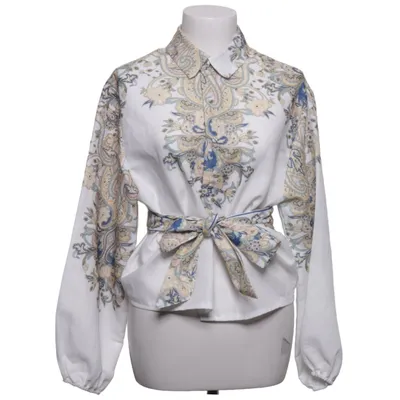 Blouse (Blanc, Bleu, Multicolore) de Mochy Coton, Polyester