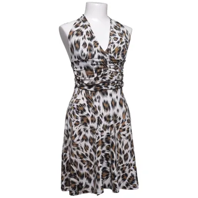 Halternek jurk (Bruin, Zwart, Wit) Elastaan, Polyester