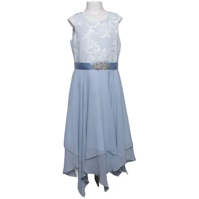 Robe de fille de fleur (Bleu, Blanc) de Rare Editions Polyester, Viscose