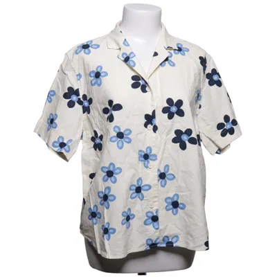 Kortærmet skjorte (Hvid, Blå) fra Marimekko x Uniqlo Bomuld, Linned, Viscose