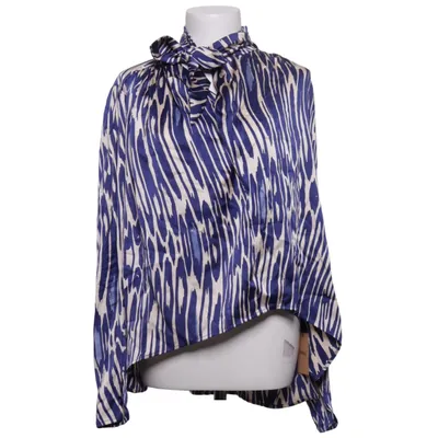 Blouse (Blue, Beige) from Friendly Hunting Elastane, Silk