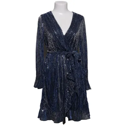 Slå-om-kjole (Blå, Sølv) fra Lilie Rose Polyester