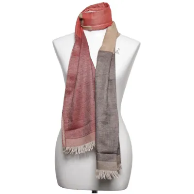 Scarf (Beige, Red, Brown) from Salvatore Ferragamo Cashmere, Silk