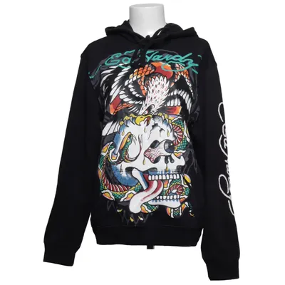Hoodie (Black, Multicolored) from Ed Hardy Cotton, Polyester