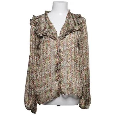 Bluse (Grøn, Brun, Hvid) fra Cotton Club Metallfiber, Polyester