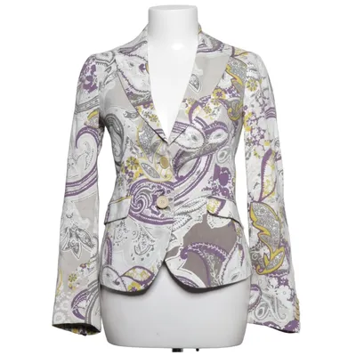 Blazer (Beige, Purple, Multicolored) from Etro Milano Acetate, Elastane, Linen, Polyester, Viscose