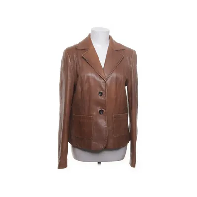 Läderkavaj (Brun) från Oui Moments Skinn, Polyester