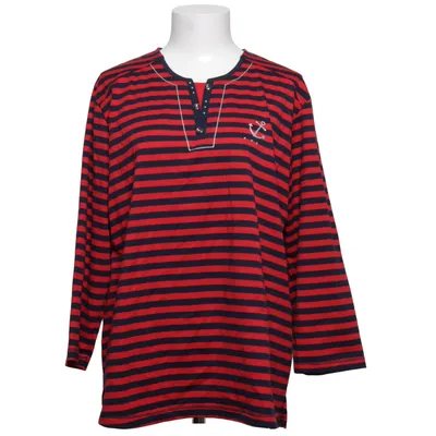 Langærmet t-shirt (Rød, Sort) fra Lady Fashion Bomuld, Elastan