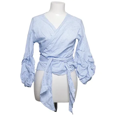 Wrap blouse (Blue, White) from Norr Cotton