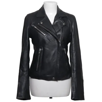 Bikerjack (Duris jacket) van Samsøe & Samsøe Leer, Polyester, Viscose