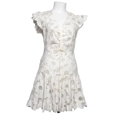 Jurk (Wit, Beige) van Sandro Katoen, Linnen, Lyocell, Metallvezel, Polyamide, Polyester