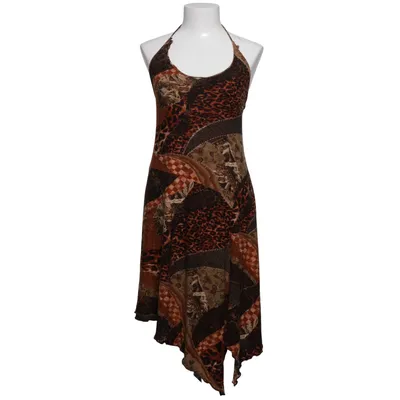 Halterneck-kjole (Brun, Flerfarvet) fra Chesley Elastan, Polyester