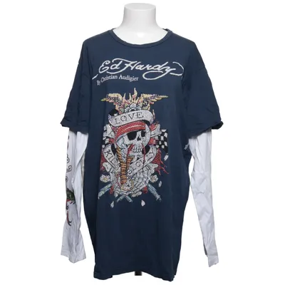 Långärmad t-shirt (Blå, Vit, Flerfärgad) från Ed Hardy Bomull