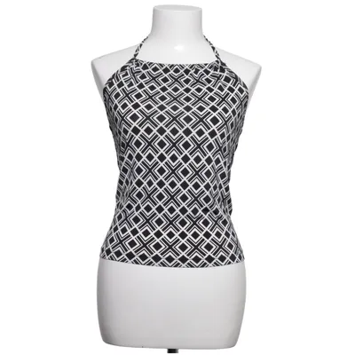 Halterneck top (Sort, Hvid) fra Moda International Elastan, Polyester