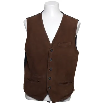 Leren vest (Bruin, Zwart) van Jack Acryl, Leer, Polyester, Wol