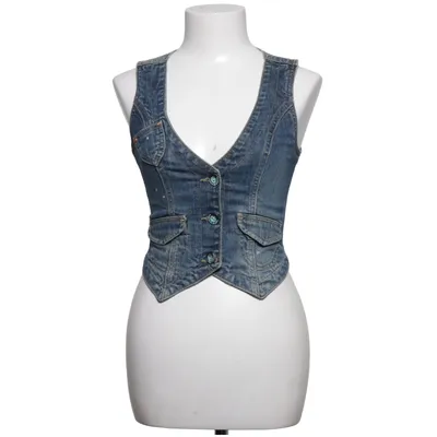 Spijker gilet (Blauw) van Now Katoen, Elastaan