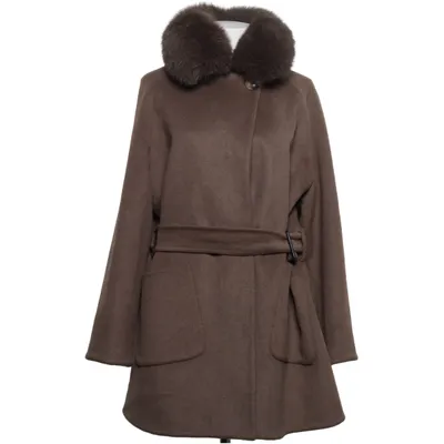 Manteau (Marron) de Levinsky Laine, Fourrure de lapin