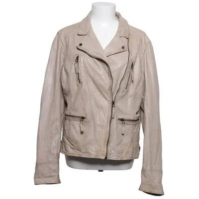 Biker jacket (Beige) from Oakwood Cotton, Leather, Polyester