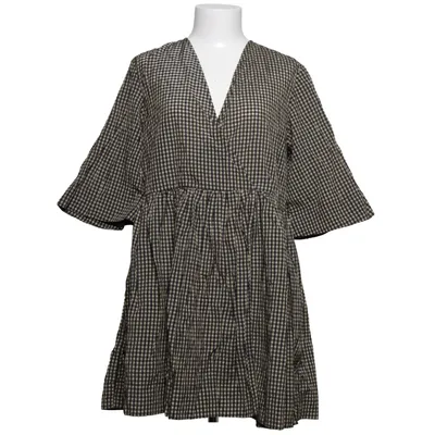 Dress (Beige, Black) from Ganni Organic cotton, Polyamide, Recycled polyester