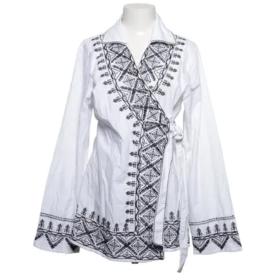 Wikkelblouse (Wit, Zwart) van Natura Katoen