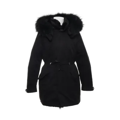Down jacket (Black) from Cedrico Cotton, Down, Rabbit fur, Nylon, Polyester, Leather
