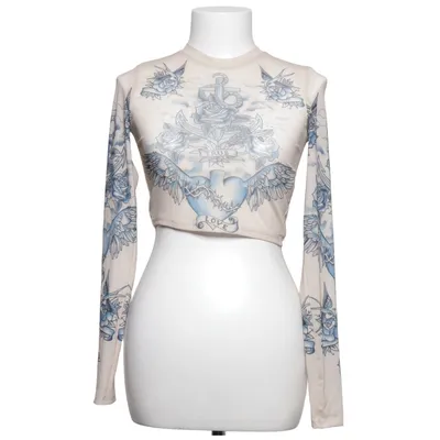 Crop top (Beige, Blå, Flerfärgad) från Bershka Elastan, Polyester