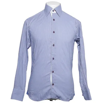 Shirt (Blue, White) from XOOS Cotton